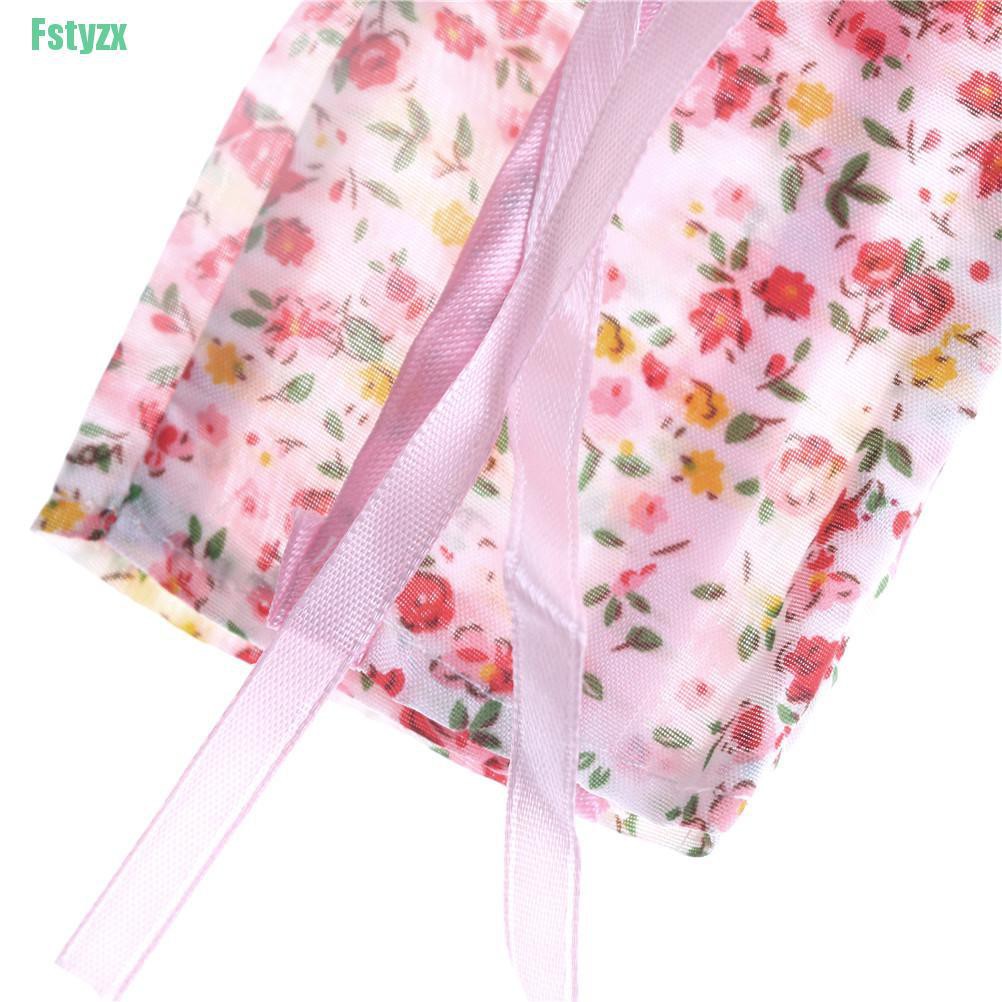 fstyzx Handmade Doll Clothes Flower Printed Pajamas Sleepwear for Doll Accessory