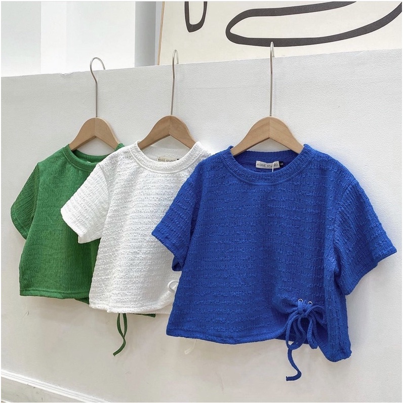 ÁO THUN CROP TOP PHỐI DÂY THẮT