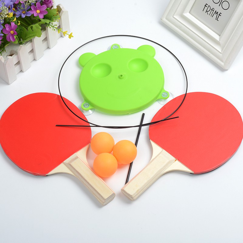 Bộ bóng bàn phản xạ vợt gỗ 3 bóng cho bé - Đồ chơi vận động tập luyện phản xạ tốt trẻ em DC015