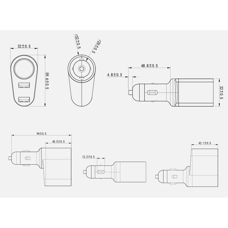 Tẩu sạc nhanh Yopin - Bộ chia 1 tẩu 2 USB tích hợp sạc nhanh QC 3.0 - 2.4A