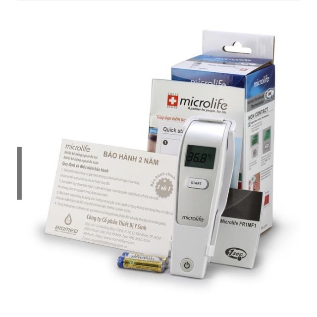 Nhiệt kế đo trán hồng ngoài chính hãng Microlife mã MF1