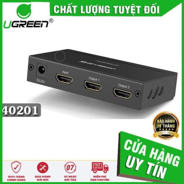 Bộ chia HDMI 1 ra 2 Ugreen 40201 hỗ trợ 1.4v, 3D chất lượng cao ✔Hàng Chính Hãng✔