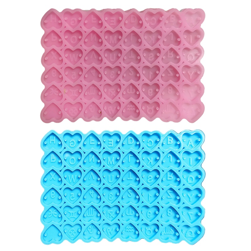 Khuôn Silicone Làm Mặt Dây Chuyền / Bông Tai Hình Trái Tim / Chữ Bằng Epoxy Pha Lê UV