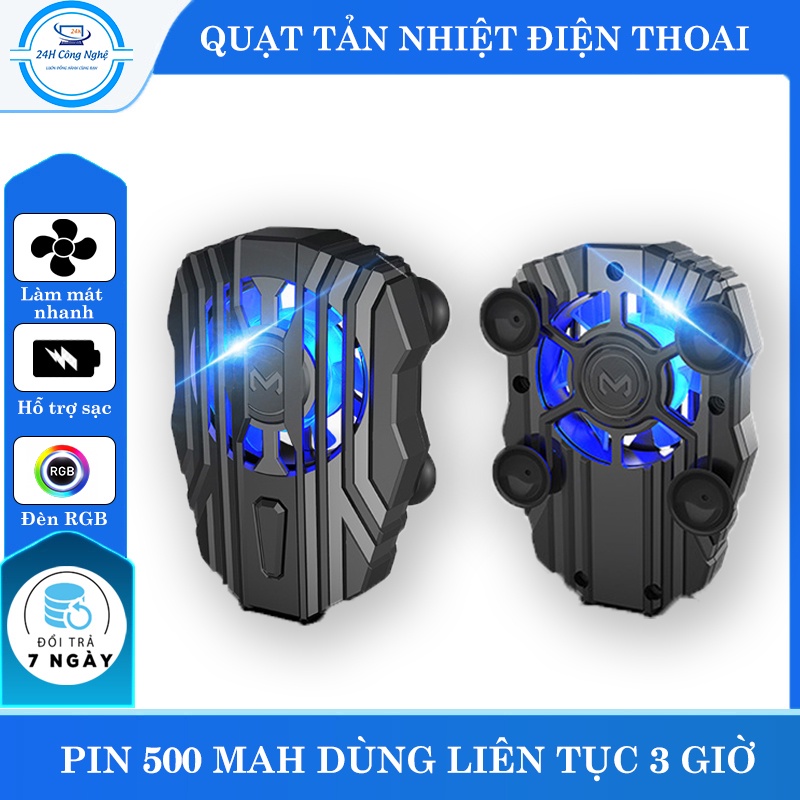 Quạt tản nhiệt điện thoại Memo FL01 làm mát nhanh cho điện thoại gaming game thủ mobile pin 500mah có LED RGB - K1248