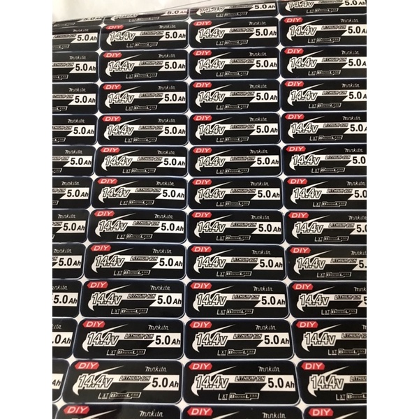Tem dán vỏ pin đề rõ dung lượng nổi bật vỏ pin 18v và 14,4v