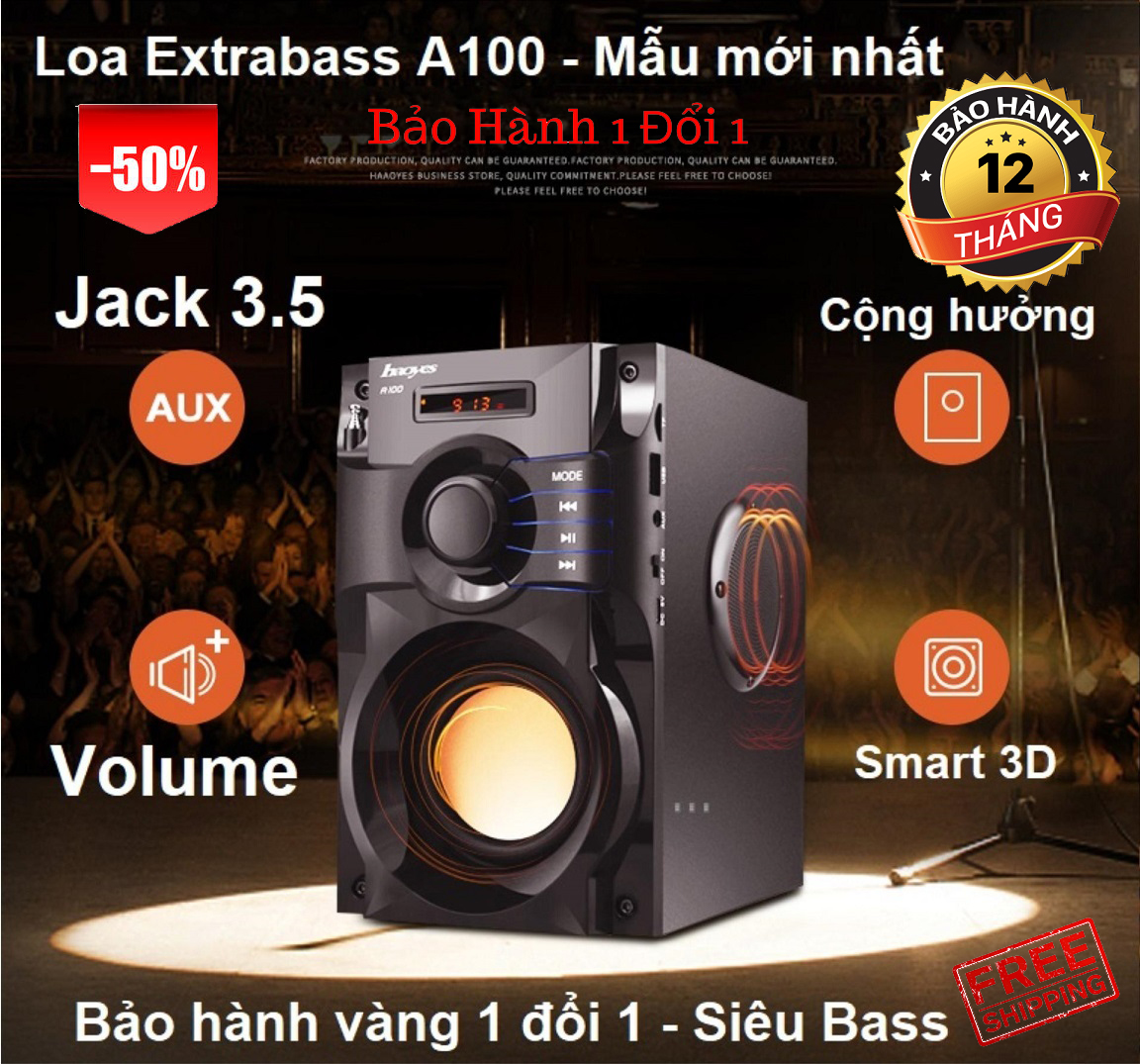 Loa nội địa Trung,loa bluetooth Haoyes RS A100, super bass cực hay, âm thanh sắc nét, nghe nhạc cực đã. Bảo hành uy tín.