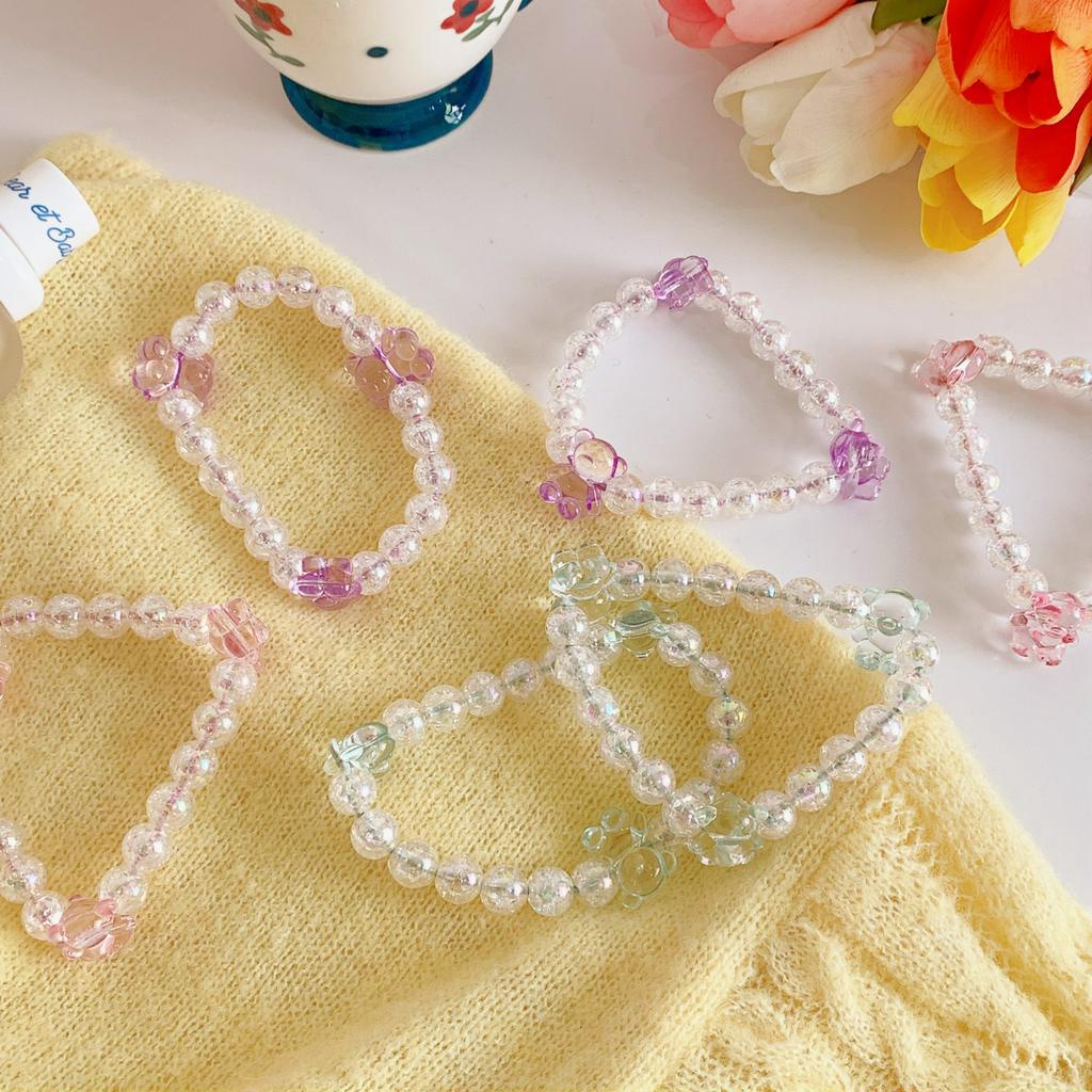 Vòng tay hạt pha lê mặt gấu thời trang cho nữ