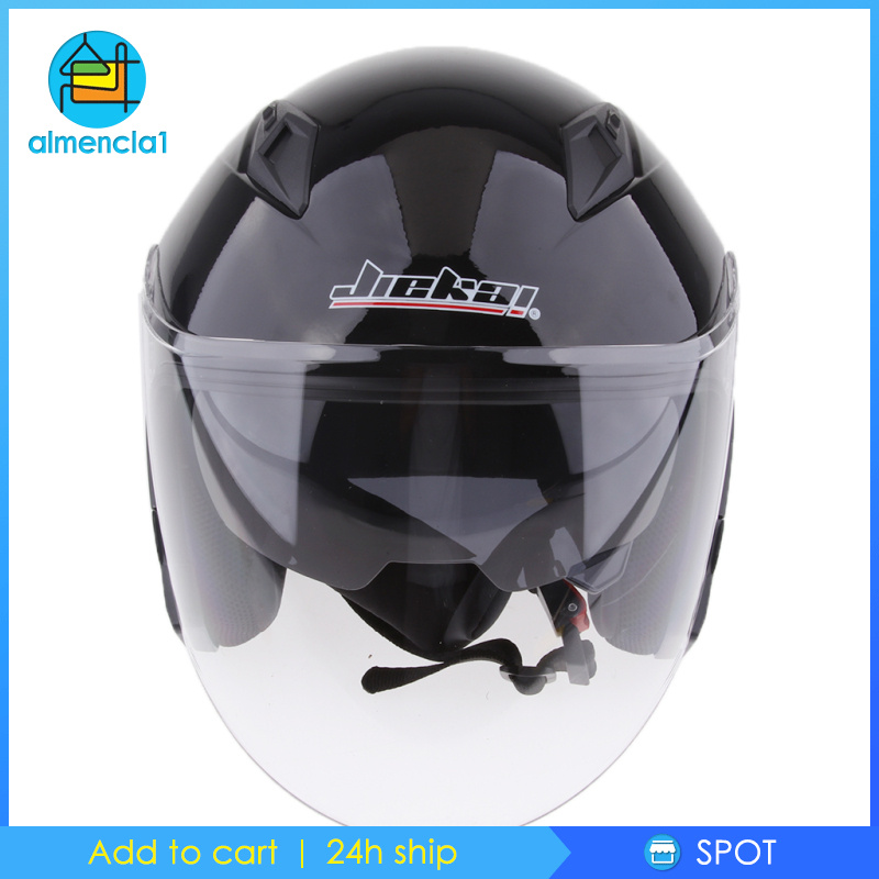 [ALMENCLA1]Motorcycle 3/4 Open Face Helmet with Full Face Shield Visor