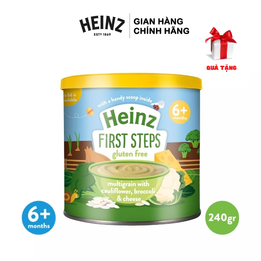 Bột Ngũ Cốc, Súp Lơ, Bông Cải, Phô Mai HEINZ 200g (Date 2023)+2 Hũ Táo Yến Mạch 170g  (T7/22)