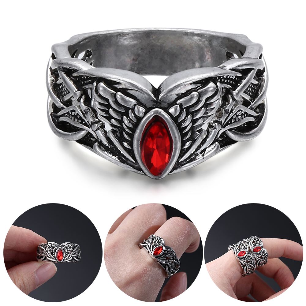 Nhẫn Thép Không Gỉ Hình Cánh Thiên Thần Phong Cách Punk Hiphop Thời Trang Cho Nam