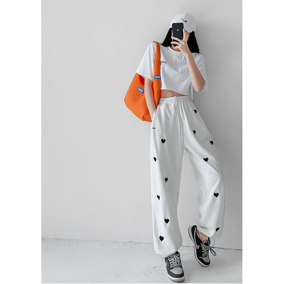 SET Áo CROPTOP Cộc Tay + Quần JOGGER TIM Cực Xinh Chất Thun Mềm Mát, Bộ Quần Áo Form Rộng Giá Rẻ