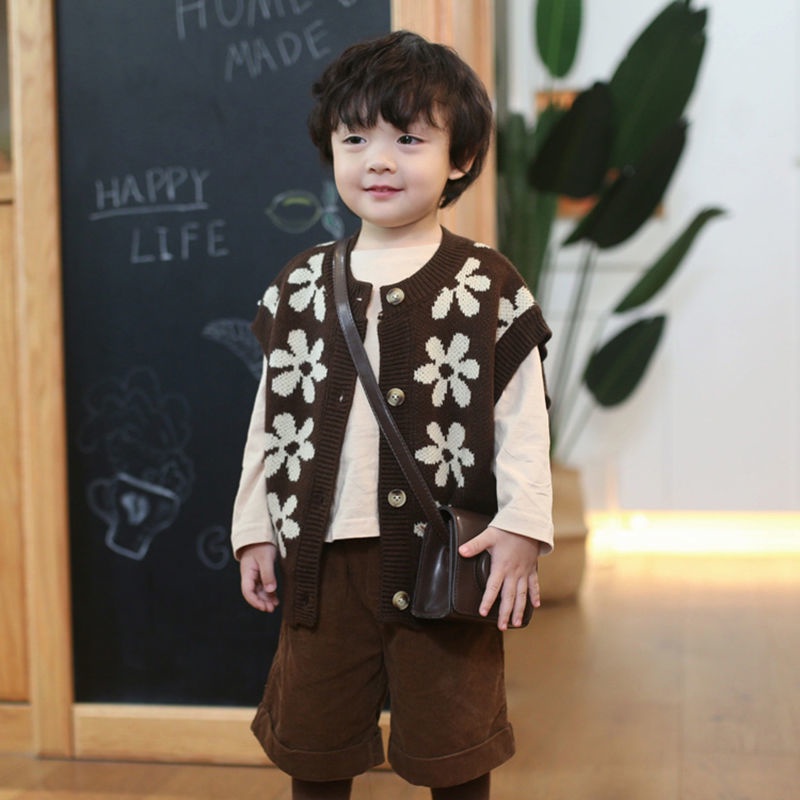 [Babycat] Hàng Có Sẵn Áo Khoác Cardigan Dệt Kim Không Tay Phong Cách Hàn Quốc Nhật Bản Thời Trang Xuân Thu Hàng Mới Dành Cho Bé Trai Và Bé Gái