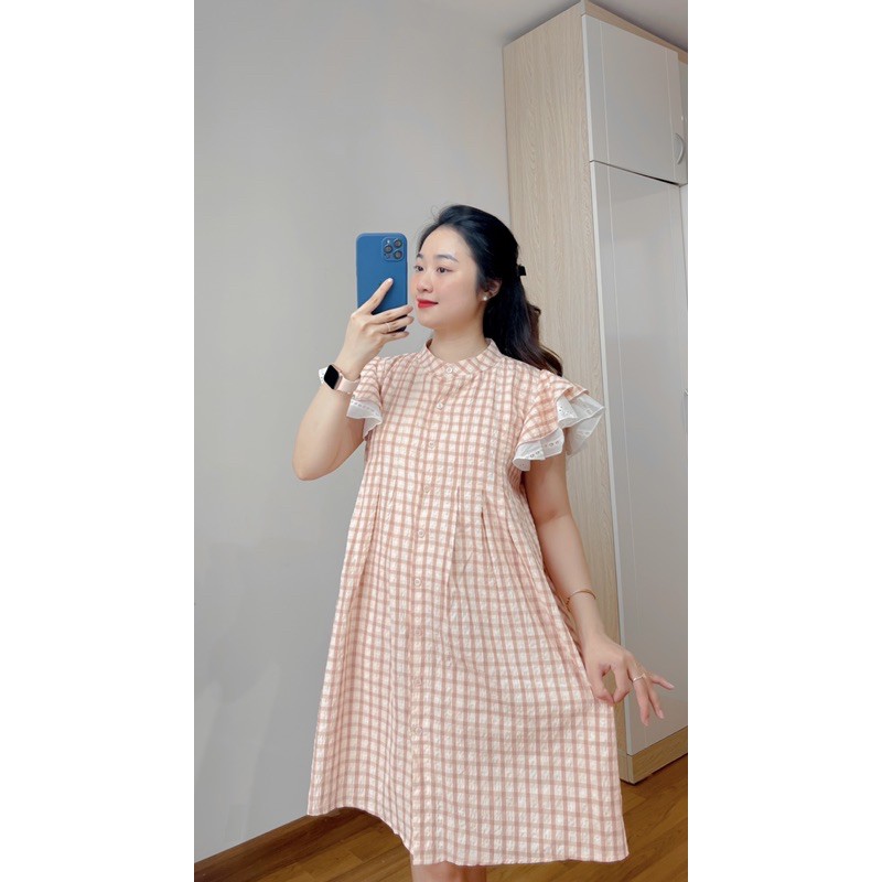 Váy thiết kế babydoll kẻ cánh tiên [Mã DANG22988 giảm 15k  đơn tối thiểu 350k] cực kì tiểu thư , đáng yêu | BigBuy360 - bigbuy360.vn