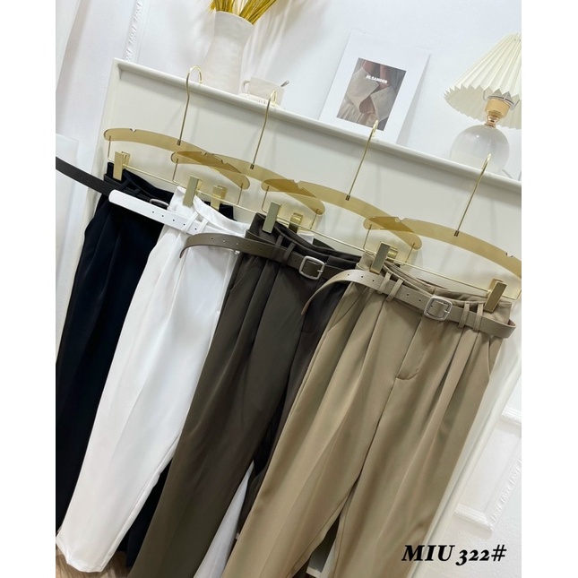 Quần baggy vải kèm đai vuông mã 322