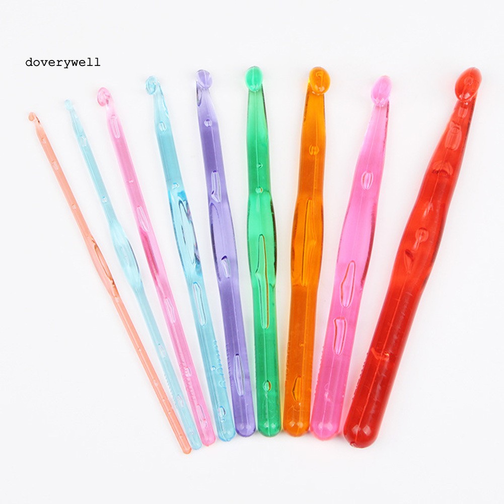 Set 9 kim móc len nhiều màu 3-12mm