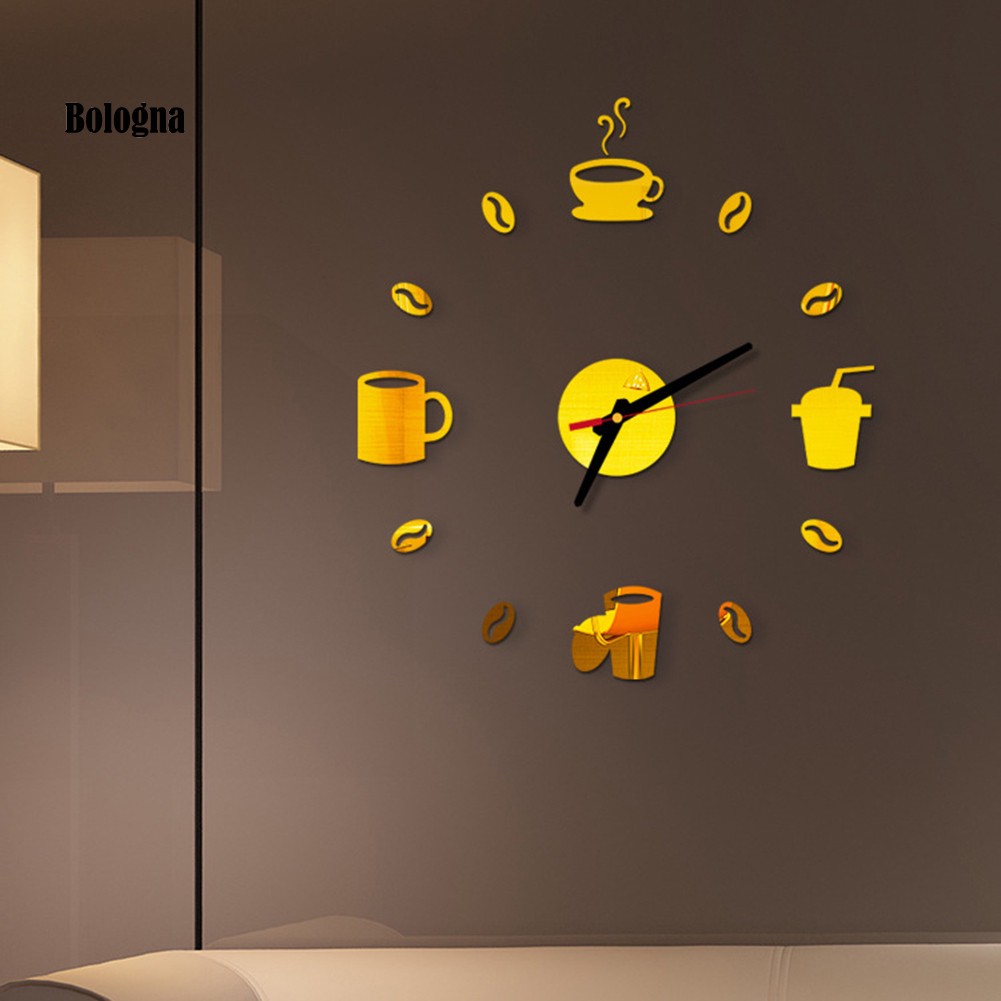 Bộ phụ kiện làm đồng hồ DIY hiệu ứng gương 3D hiện đại trang trí nhà cửa