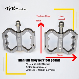 1 cặp bàn đạp bằng hợp kim titan siêu nhẹ chống trượt dành cho xe đạp mtb/xe đạp