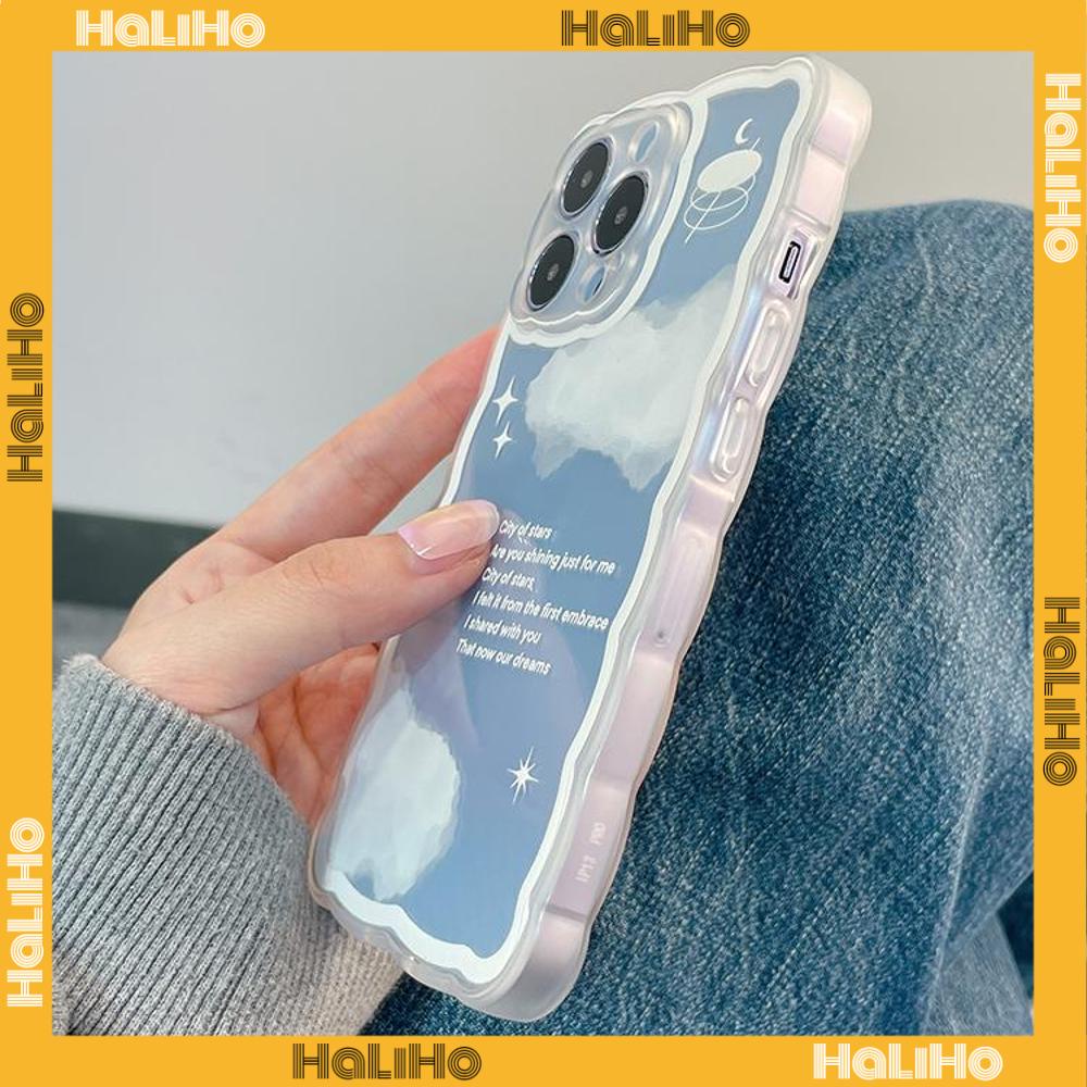 iPhone Case Silicone Soft Case Clear Case Wave Airbag Shockproof Camera Cover Protection White Cloud Compatible For iPhone 11 iPhone 13 Pro Max iPhone 12 Pro Max iPhone 7 Plus xr