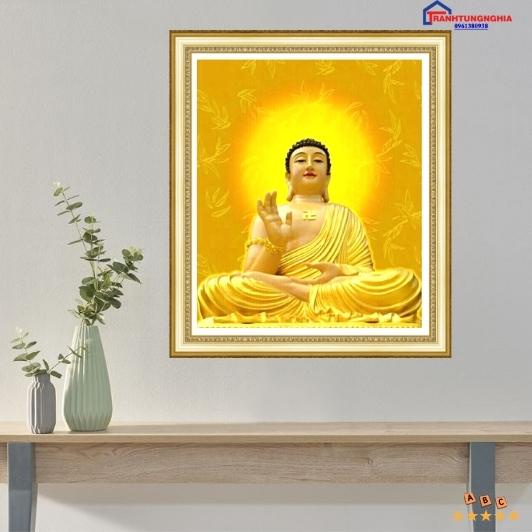 Tranh đính đá, tranh thêu chữ thập phật tổ