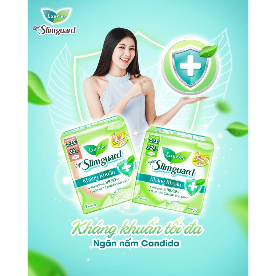 Băng Vệ Sinh Laurier Siêu Mỏng Kháng Khuẩn Super Slimguard 30cm 6 Miếng