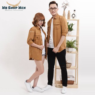 Áo sơ mi nam nữ Denim cao cấp dài tay Routine vải nhập Hàn Quốc chuẩn sơ mi xuất khẩu mẫu mới nhất