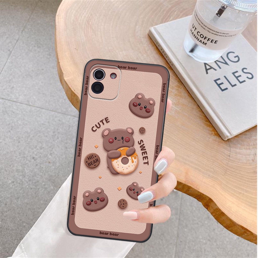 Ốp lưng Samsung Galaxy A03 / A04 / A05  BẢO VỆ CAMERA in hình Gấu nâu - hồng, Gấu Be@rick  cực CUTE, DỄ THƯƠNG