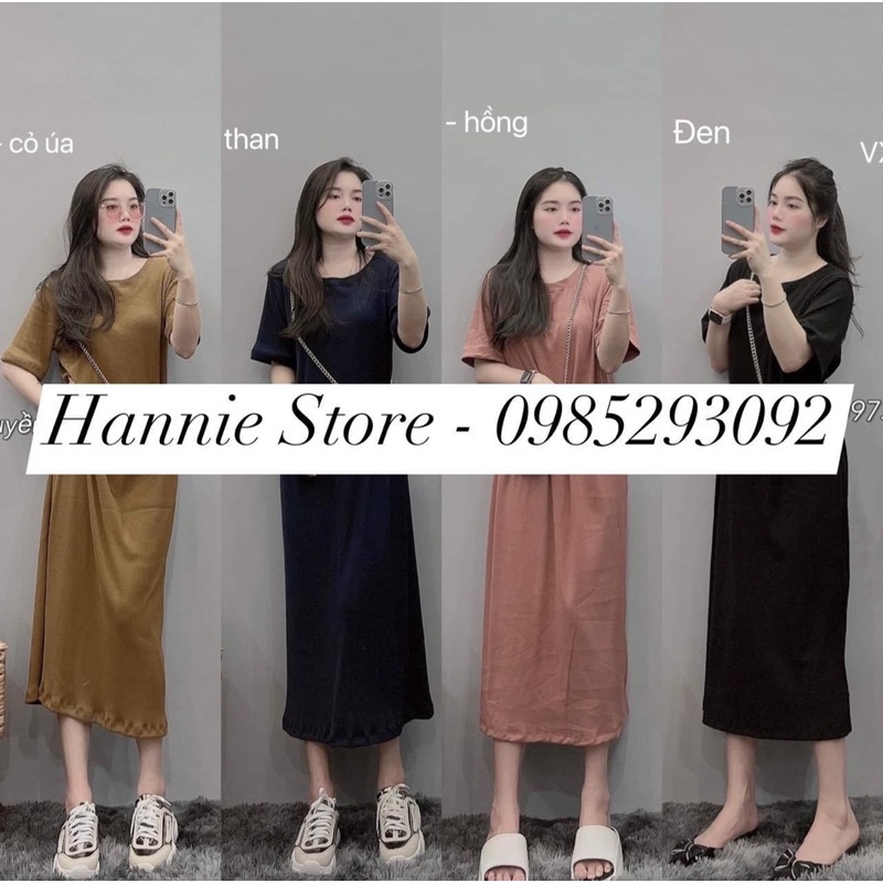 VÁY SUÔNG CỔ TRÒN CHẤT COTTON DẺO - MÁT, THẤM HÚT MỒ HÔI TỐT. SẴN 3 MÀU: ĐEN/ NÂU TÂY/ HỒNG VỎ ĐỖ