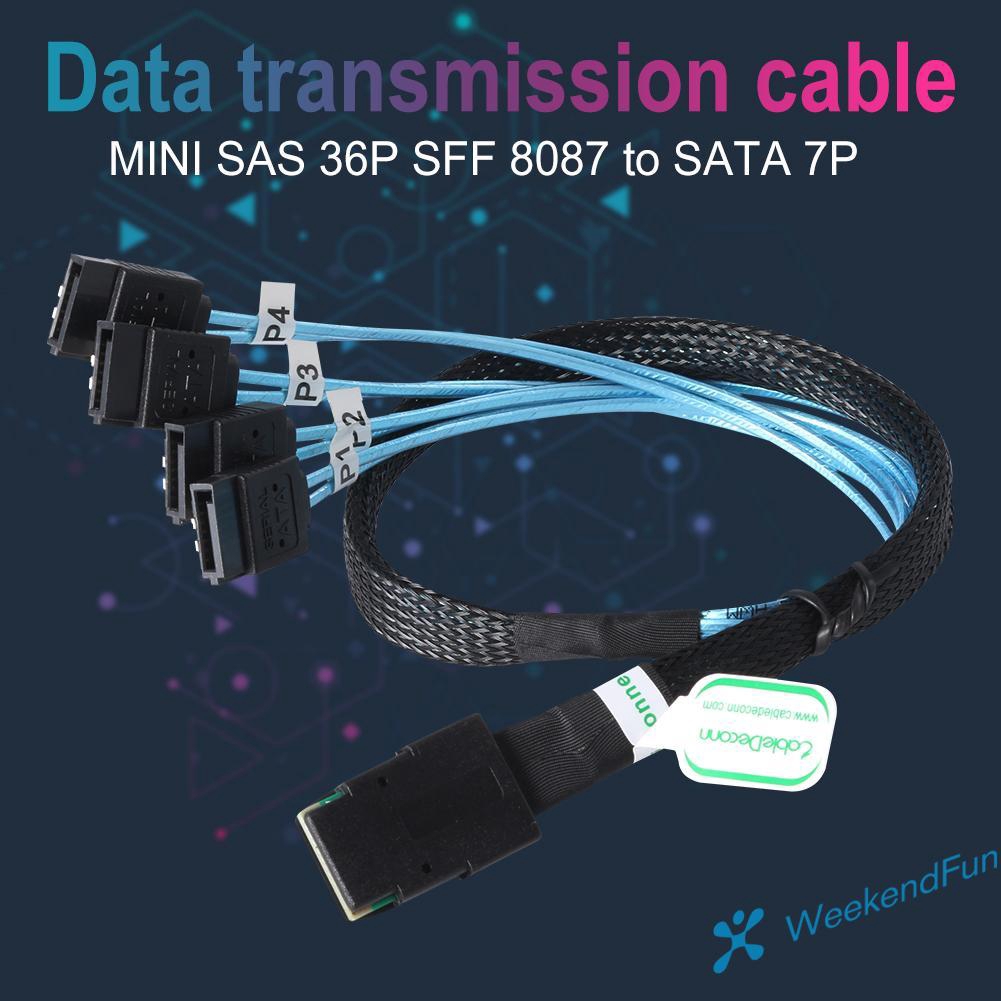 Dây Cáp Tách Mini Sas 36p Sff 8087 Sang 4 Sata 7p