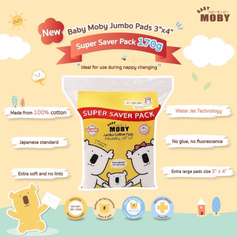 Chính hãng bông miếng moby baby cỡ lớn 170g - ảnh sản phẩm 2