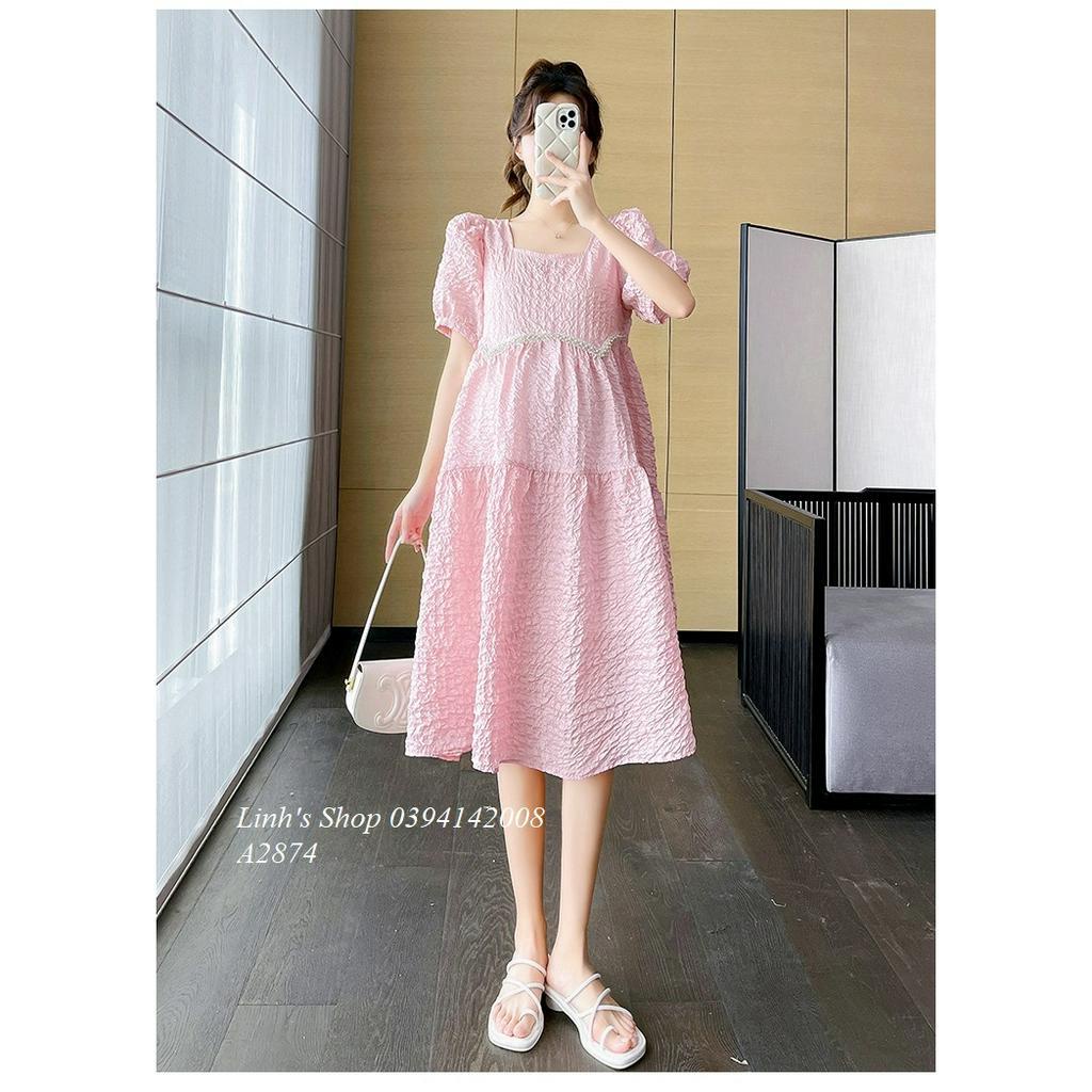 Váy Đầm Xoè Xốp Hồng A2874