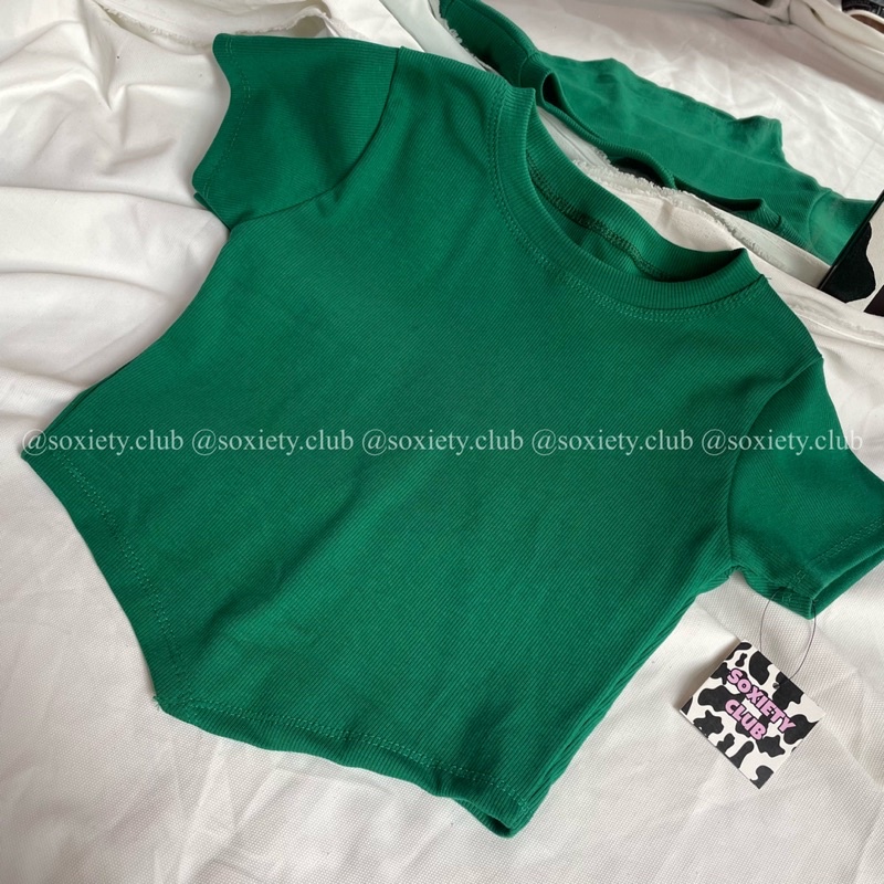 HÌNH THẬT áo croptop tay ngắn vạt nhọn A25