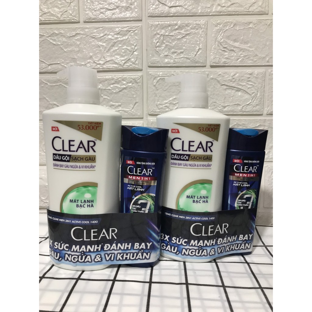 DẦU GỘI CLEAR 630g tặng kèm chai clear men 140g