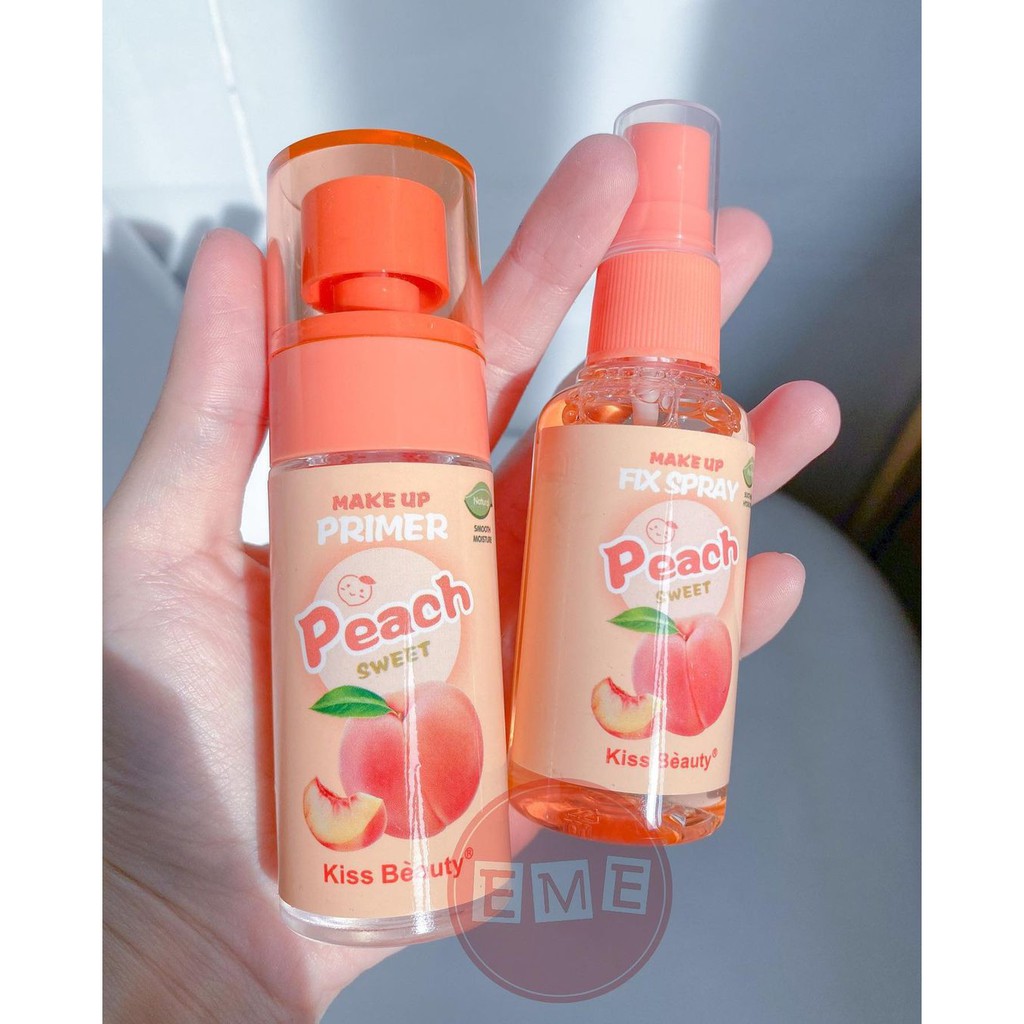 Sét kem lót + xịt khoáng Peach Kissbeauty | BigBuy360 - bigbuy360.vn