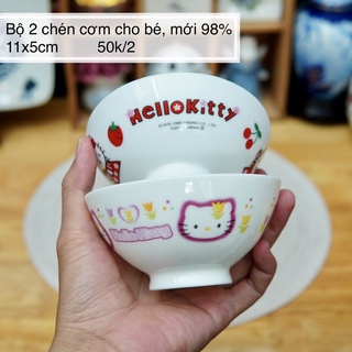 Bộ 2 chén cơm sanrio hello kitty cho bé - gốm sứ nhật bản
