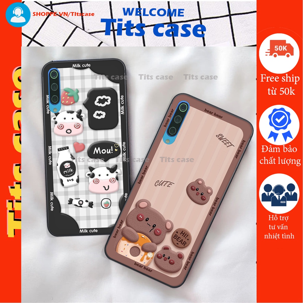 Ốp lưng Xiaomi MI 9 / MI 9 SE in hình bò sữa, gấu be@r, cute cực  ĐỈNH -  cực CHẤT-  cực COOL