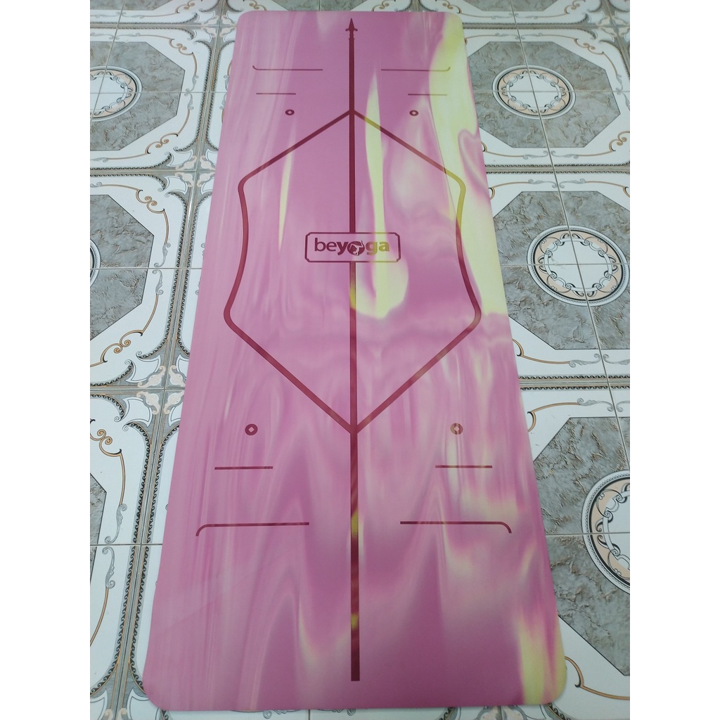 Thảm Yoga Vân Mây Có Định Tuyến, Đẹp Độc Đáo, Cao Su Sinh Thái Phủ PU, Chống Trơn Trượt, Nhập Khẩu Đài Loan, Hãng beYoga