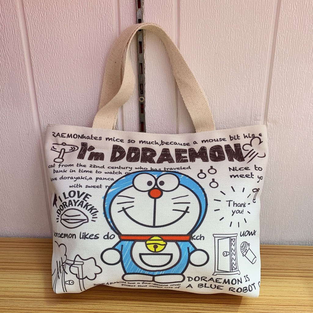 Túi Vải Doraemon Hoạt Hình, Túi Đeo Vai Đơn Nhật Bản, Túi Đựng Đồ Dung Tích Lớn Có Thể Gập Lại