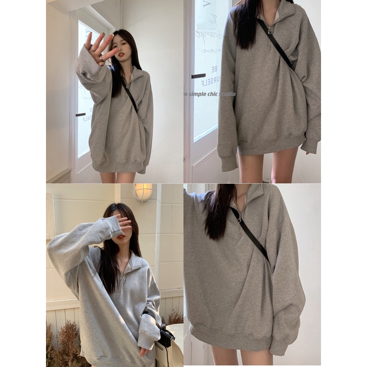 SUXI Áo Hoodie Tay Dài Màu Sắc Thời Trang Dành Cho Nữ