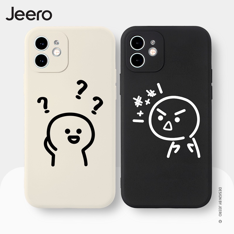 Ốp điện thoại viền vuông JEERO ngộ nghĩnh cặp đôi dễ thương đẹp Compatible for iPhone 15 14 13 12 11 Pro Max SE 2020 X XR XS ip 8 7 6 6S Plus kute HFC116