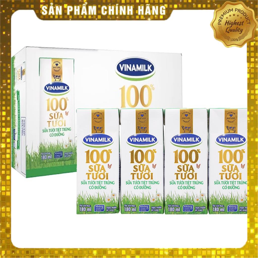 Lốc 4 Hộp Sữa Tươi Vinamilk Có Đường 180ml