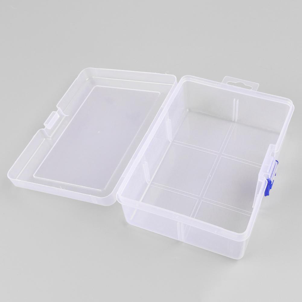 Hộp đựng dụng cụ/ đồ trang sức hình chữ nhật trong suốt bằng nhựa