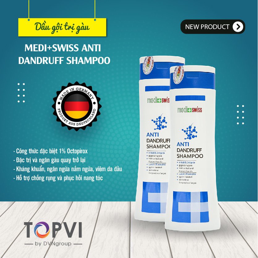 Dầu gội sạch gàu MEDI+SWISS ANTI DANDRUFF SHAMPOO nhập khẩu đức