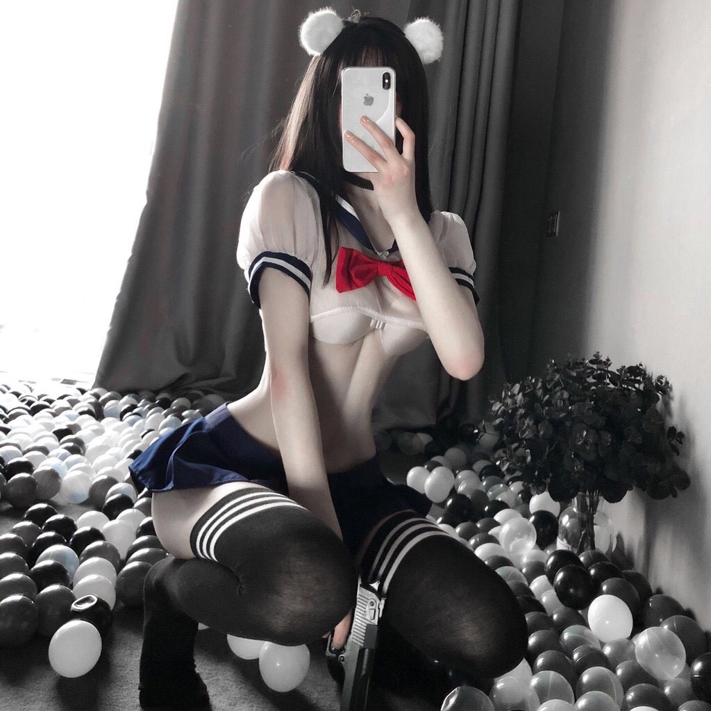 Đồ ngủ cosplay nữ sinh sexy váy ngắn áo xuyên thấu gợi cảm