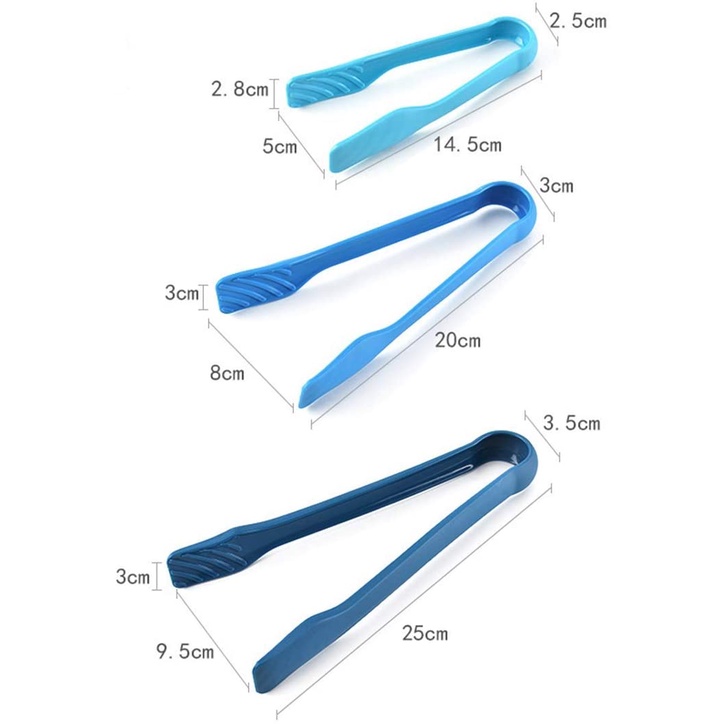 Set 3 Kẹp Gắp Thức Ăn Bằng Thép Không Gỉ Và Silicone Chịu Nhiệt Cao Cấp