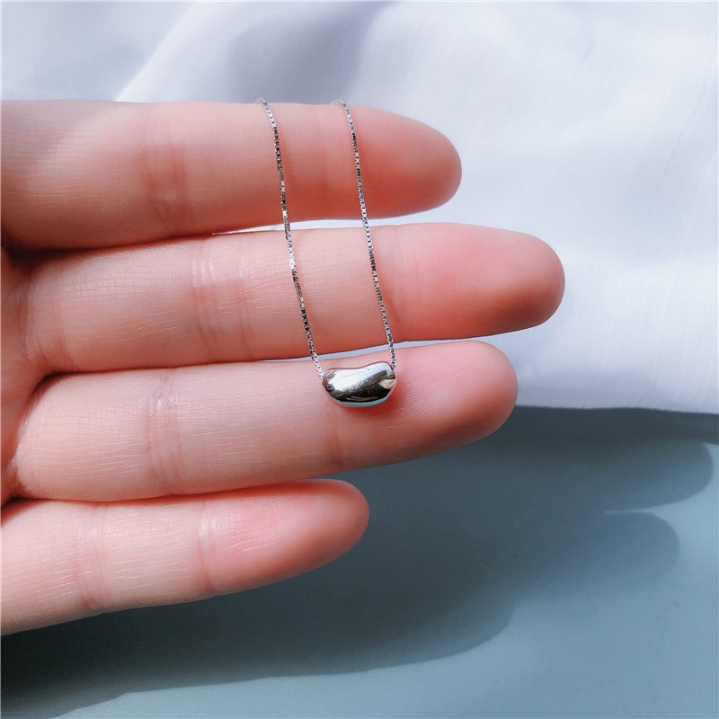 Dây Chuyền Mạ Bạc 925 Hình Hạt Đậu Thời Trang Cho Nữ