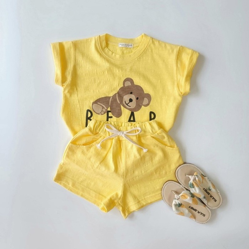 Bộ áo thun + quần ngắn phong cách mùa hè năng động cho bé sơ sinh