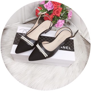 Giày sandal nữ bít mũi viền ngọc gót 2cm (/S51)