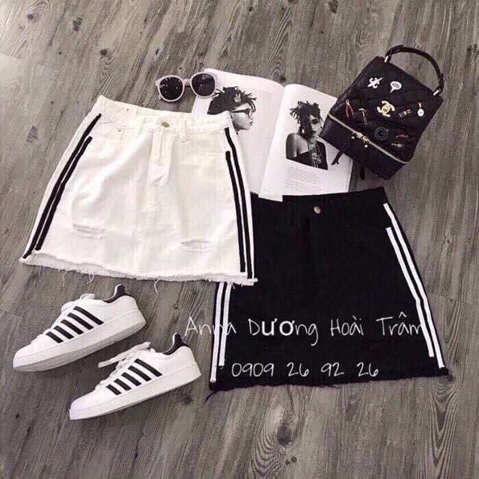 chân váy viện sọc