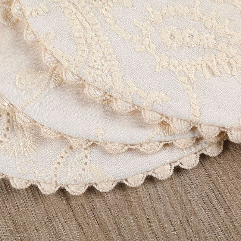 Yếm Ăn Cotton Thêu Hoa Xinh Xắn Cho Bé Sơ Sinh