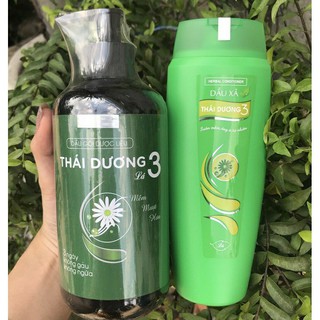 COMBO Gội - Xả Thái Dương 3 Hương Lá 480ml - Thoáng mát da đầu, ngừa gàu